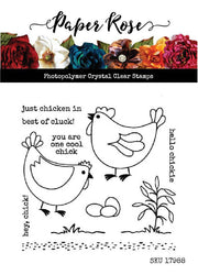 Hey Chick 4x4 CLEAR STAMP & DIE SET 17988 17989 DISCONTINUED