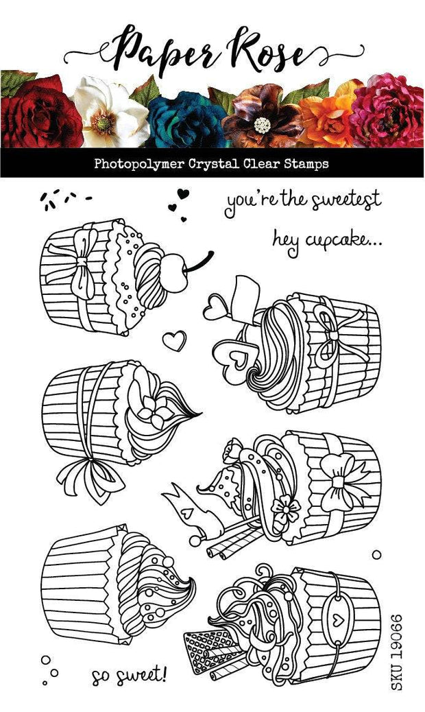Hey Cupcake 4x6" CLEAR STAMP & DIE SET 19066 19067 - Paper Rose Studio
