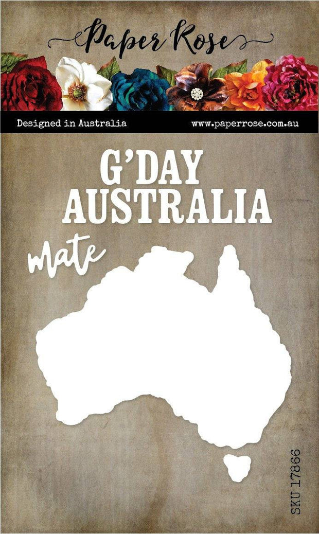 Map of Australia 4x4 CLEAR STAMP & DIE SET 17865 17866 DISCONTINUED