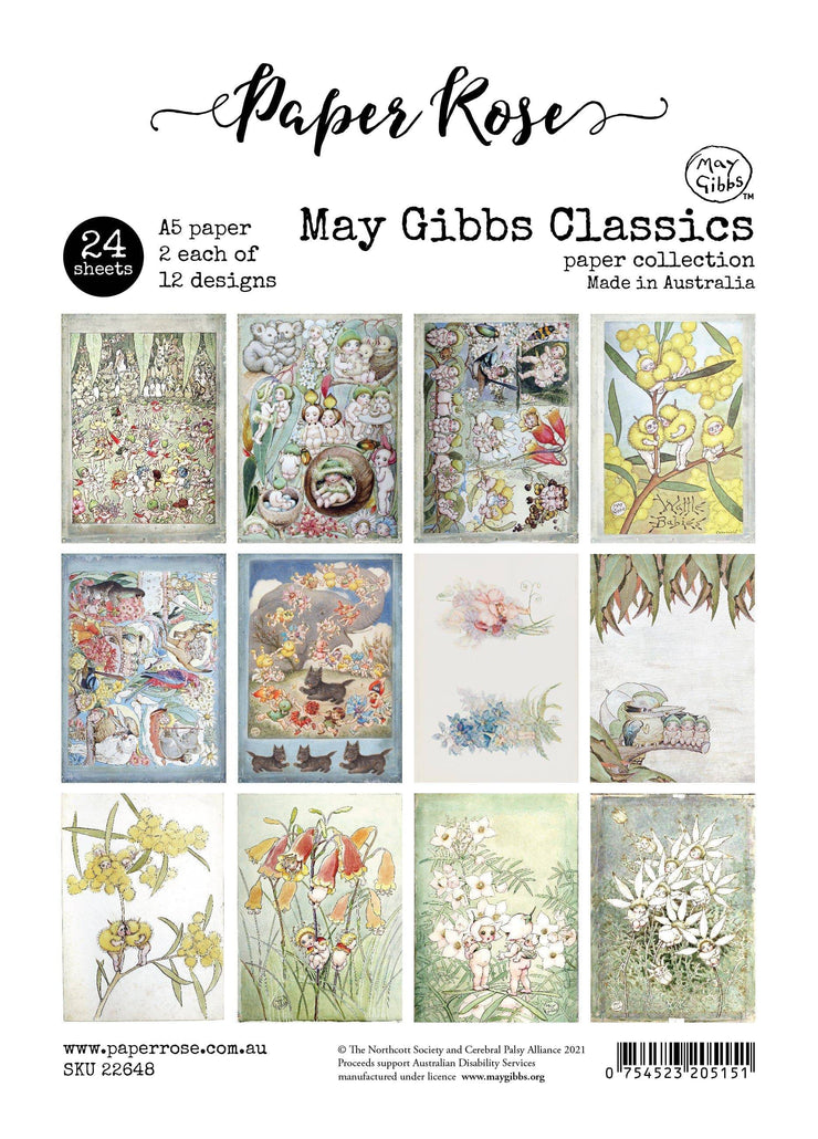 May Gibbs Classics A5 24pc Paper Pack 22648 - Paper Rose Studio