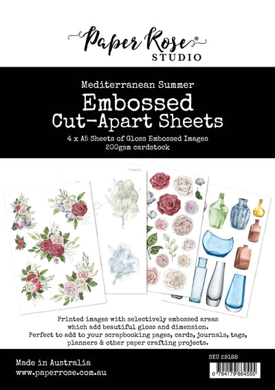 Mediterranean Summer Embossed Cut-Apart Sheets 29188 - Paper Rose Studio