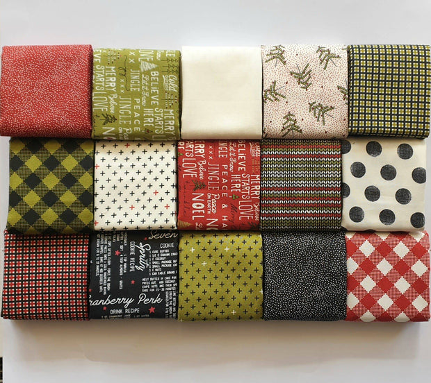 Merry Starts Here - Sweetwater Fat Quarter Pack 15pc (Style B) - Paper Rose Studio