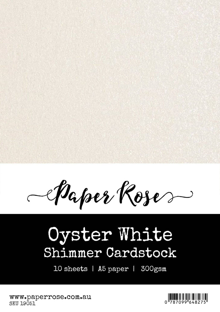 Oyster White Shimmer Cardstock A5 10pc 19051 - Paper Rose Studio