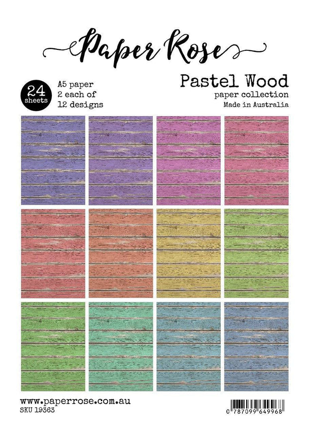 Pastel Wood A5 24pc Paper Pack 19363 - Paper Rose Studio