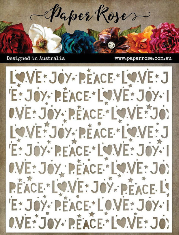 Peace Love Joy 6x6" Stencil 22429 - Paper Rose Studio