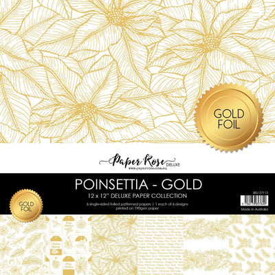 Poinsettia 12x12 Paper Collection 27115 - Gold Foil - Paper Rose Studio