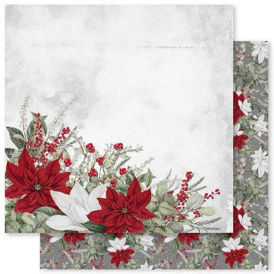 Poinsettia Garden B 12x12 Paper (12pc Bulk Pack) 26851 - Paper Rose Studio