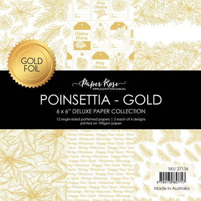 Poinsettia - Gold Foil 6x6 Paper Collection 27136 - Paper Rose Studio