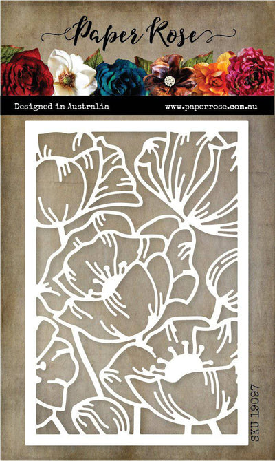 Poppy Decorative Background Metal Cutting Die 19097 - Paper Rose Studio