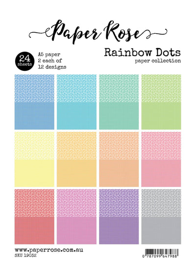 Rainbow Dots A5 24pc Paper Pack 19032 - Paper Rose Studio