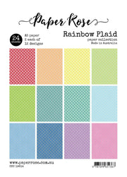 Rainbow Plaid A5 24pc Paper Pack 19814 - Paper Rose Studio