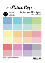 Rainbow Stripes A5 24pc Paper Pack 19035 - Paper Rose Studio