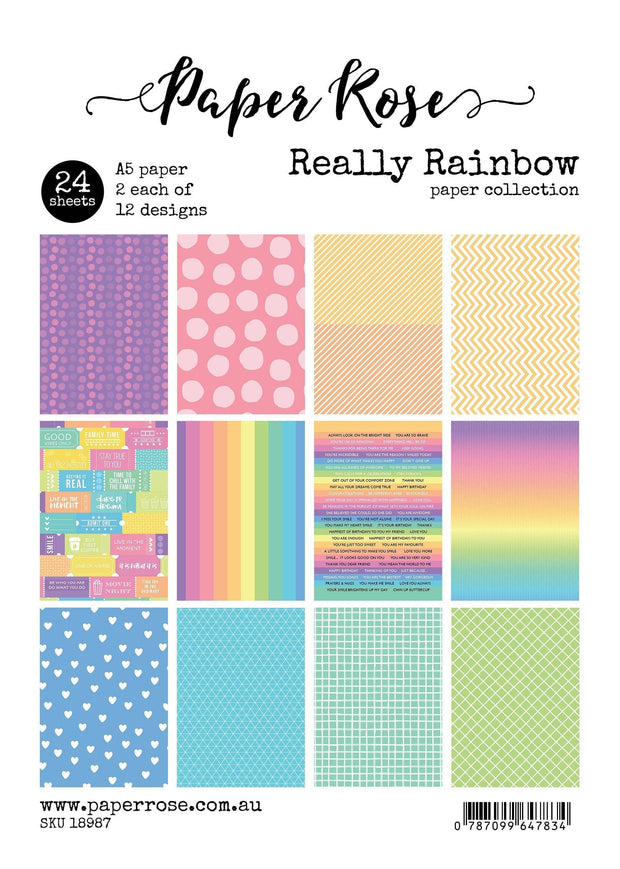 Really Rainbow A5 24pc Paper Pack 18987 - Paper Rose Studio