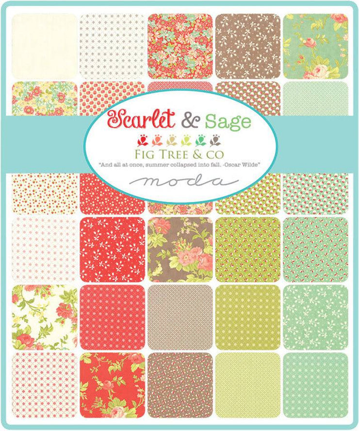 Scarlet & Sage by Fig Tree & Co Charm Pack - Moda Fabrics - Paper Rose Studio