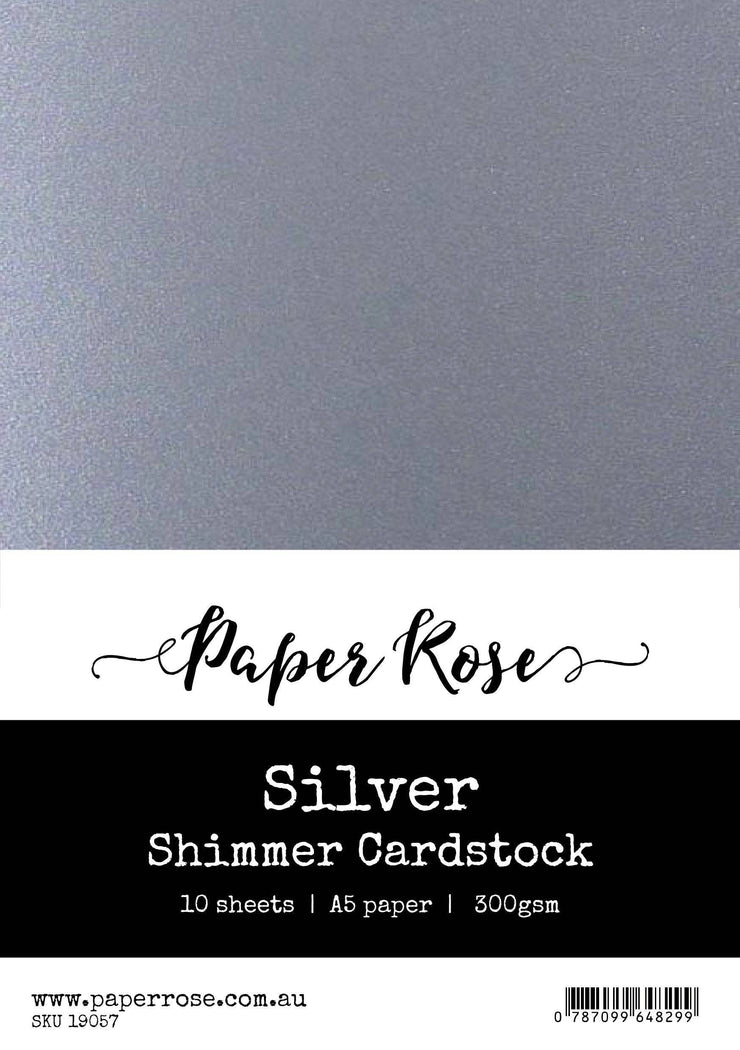 Silver Shimmer Cardstock A5 10pc 19057 - Paper Rose Studio