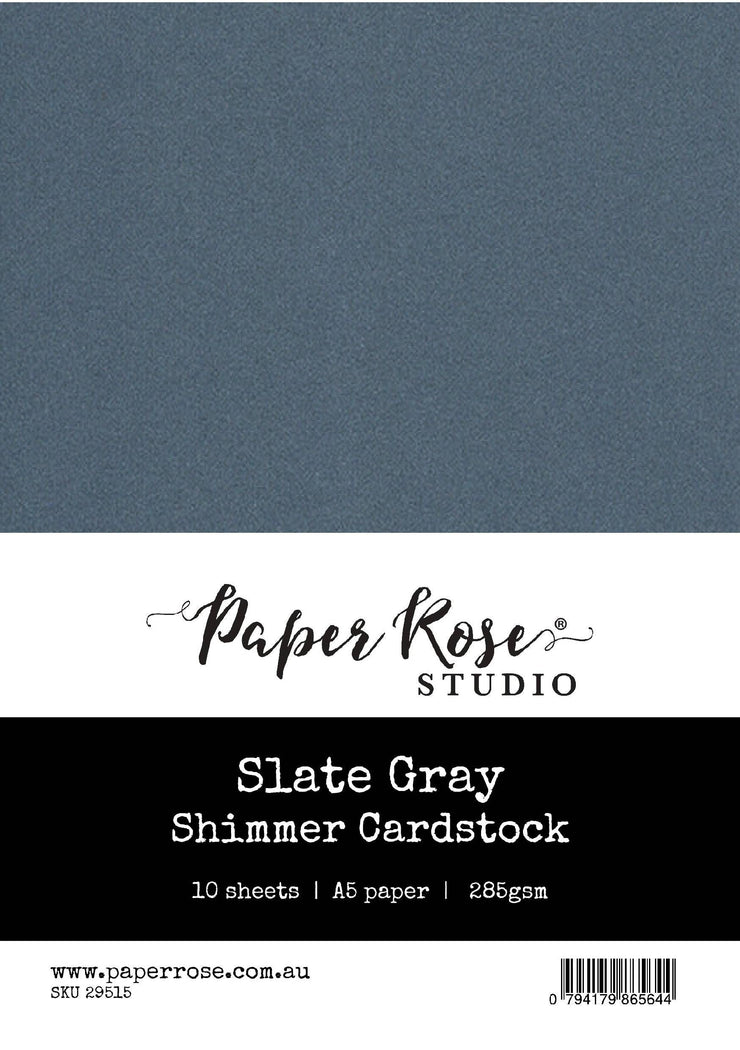 Slate Grey Shimmer Cardstock A5 10pc 29515 - Paper Rose Studio