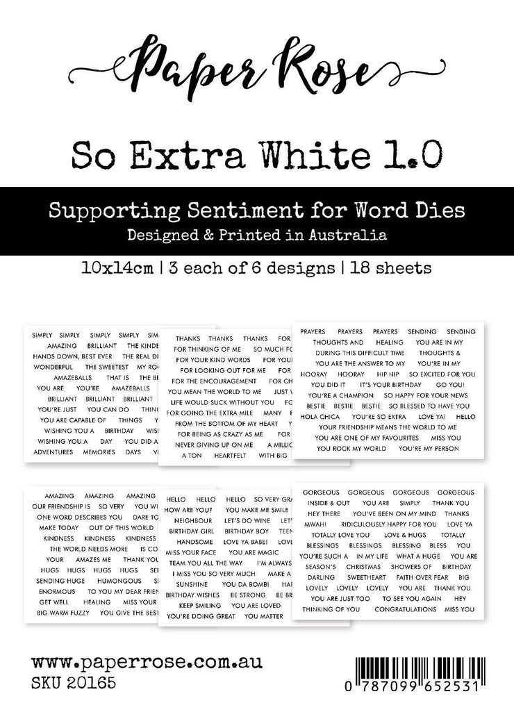 So Extra White 1.0 Supporting Sentiments 20165 - Paper Rose Studio