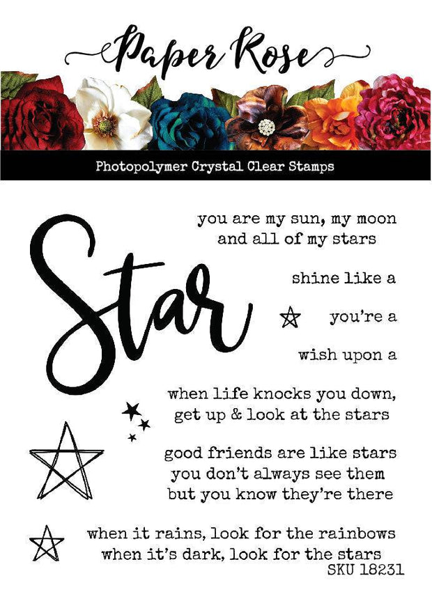 Star Word 4x4 CLEAR STAMP & DIE SET 18162 18231 DISCONTINUED - Paper Rose Studio