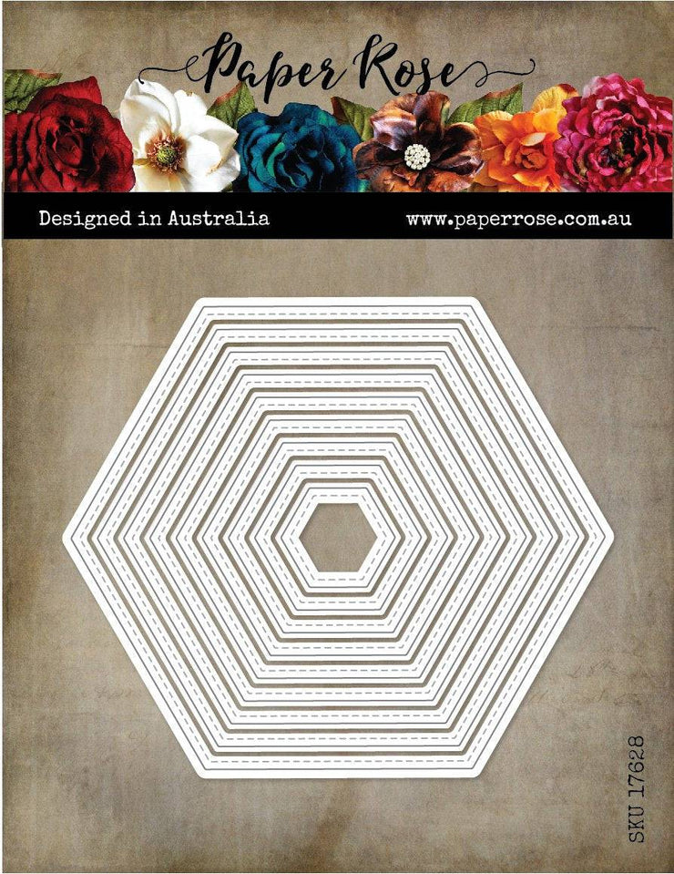 Stitched Hexagons Metal Cutting Die 17628 - Paper Rose Studio