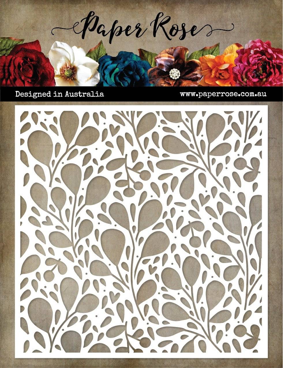 Paper Rose Sweet Foliage Stencil Paper Rose Sweet Foliage Stencil