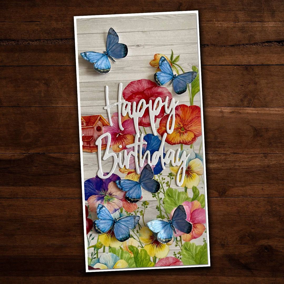 Fustelle Da Taglio Metalliche 'Happy Birthday' Per Scrapbooking E Biglietti - Kit Creativo Con Stencil