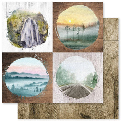 Watercolour Landscapes A 12x12 Paper (12pc Bulk Pack) 23629 - Paper Rose Studio