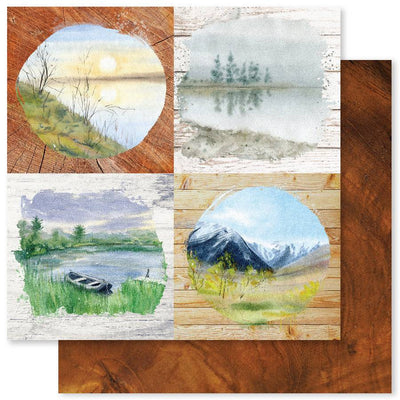 Watercolour Landscapes B 12x12 Paper (12pc Bulk Pack) 23632 - Paper Rose Studio