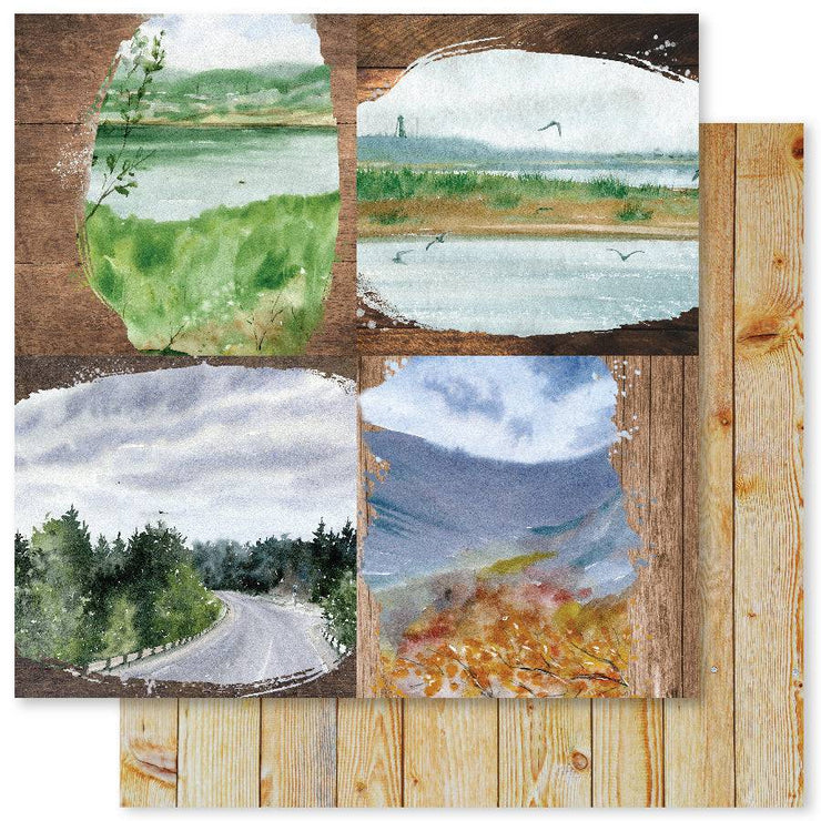 Watercolour Landscapes C 12x12 Paper (12pc Bulk Pack) 23635 - Paper Rose Studio
