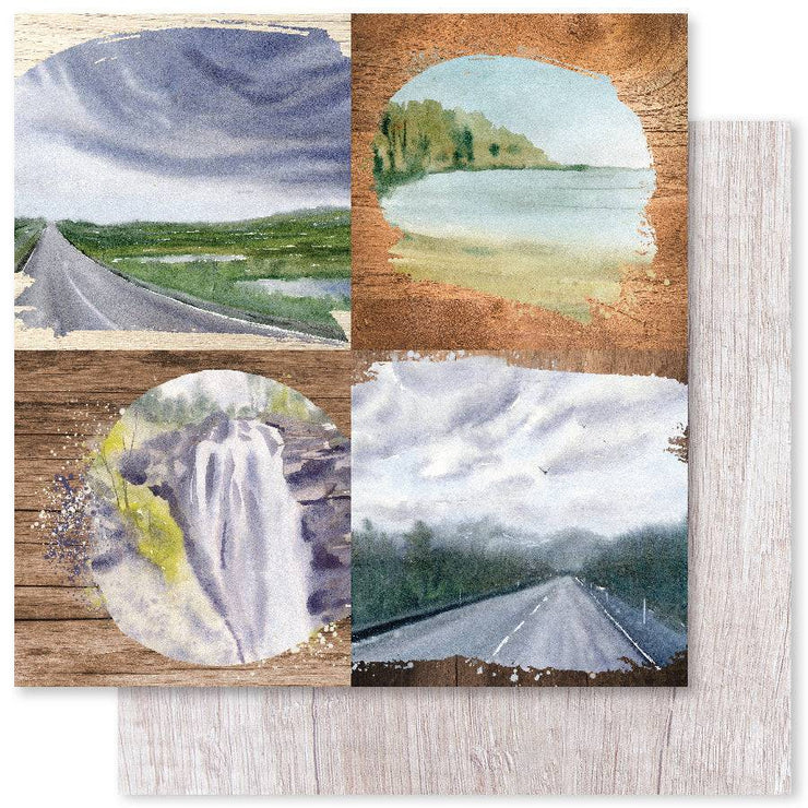 Watercolour Landscapes D 12x12 Paper (12pc Bulk Pack) 23638 - Paper Rose Studio