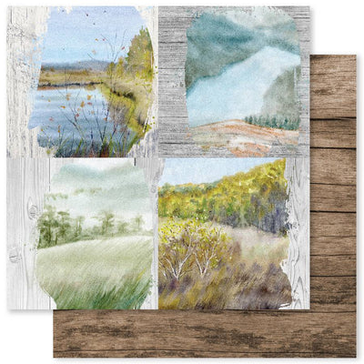 Watercolour Landscapes F 12x12 Paper (12pc Bulk Pack) 23644 - Paper Rose Studio