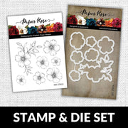 More Flowers 4x4 CLEAR STAMP & DIE SET 17613 17614 DISCONTINUED