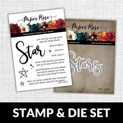 Star Word 4x4 CLEAR STAMP & DIE SET 18162 18231 DISCONTINUED - Paper Rose Studio