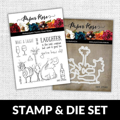 Laughing Animals 4x4 CLEAR STAMP & DIE SET 17592 17593 DISCONTINUED