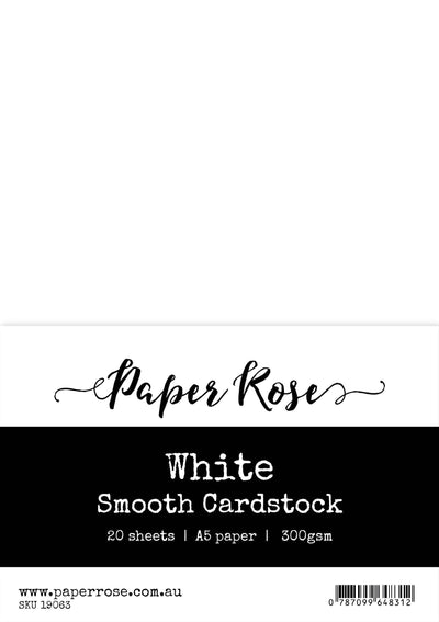 White Smooth Cardstock A5 20pc 19063 - Paper Rose Studio