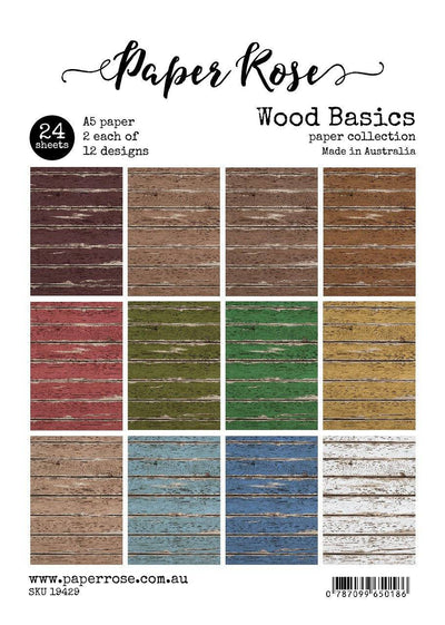 Wood Basics A5 24pc Paper Pack 19429 - Paper Rose Studio