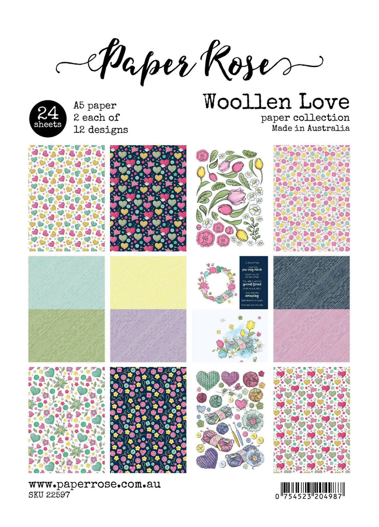 Woollen Love A5 24pc Paper Pack 22597 - Paper Rose Studio