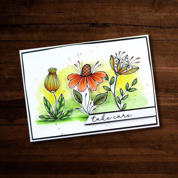 Sketched Flower 4 Clear Stamp Set 30273 - Paper Rose Studio