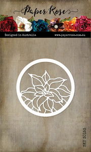 Christmas Poinsettia Circle Metal Cutting Die 30153 - Paper Rose Studio