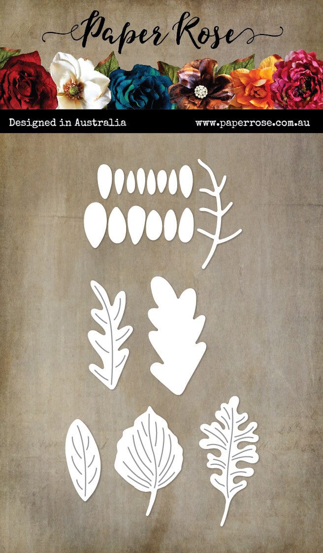 Paper Rose Etched Leaves Die