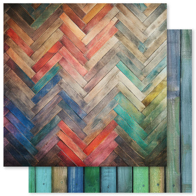 Rainbow Wood C 12x12 Paper (12pc Bulk Pack) 31028 - Paper Rose Studio