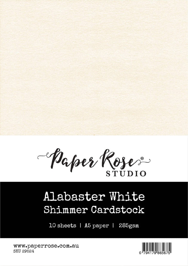 Alabaster White Shimmer Cardstock A5 10pc 29524 - Paper Rose Studio