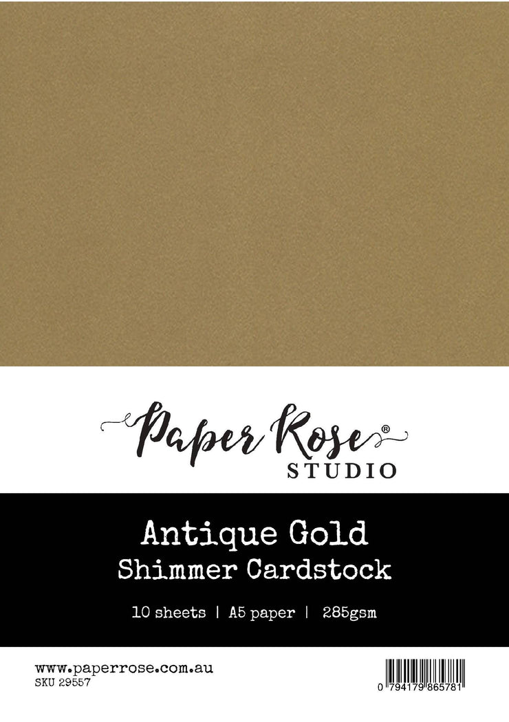 Antique Gold Shimmer Cardstock A5 10pc 29557 - Paper Rose Studio