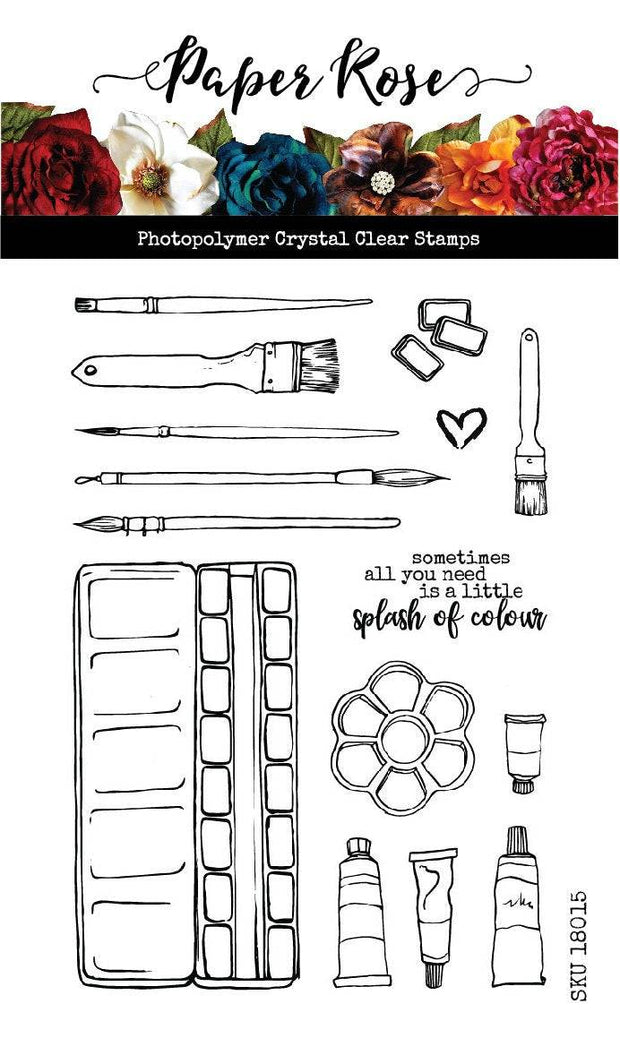 Arty Love Artist's Tools 4x6" Clear Stamp Set 18015 - Paper Rose Studio