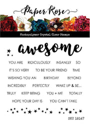 Awesome Words 4 x 4" Clear Stamp Set 18147 - Paper Rose Studio