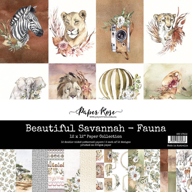 Beautiful Savannah - Fauna 12x12 Paper Collection 27502 - Paper Rose Studio