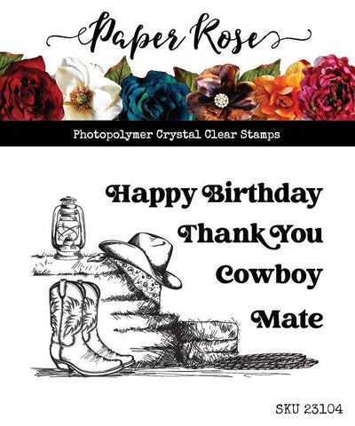 Boots & Haybales 3x4" Clear Stamp 23104 - Paper Rose Studio