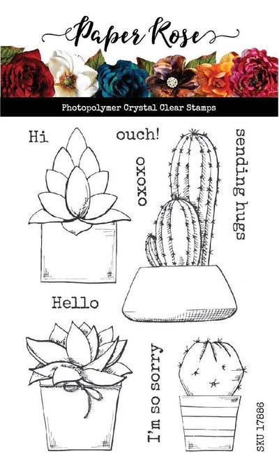 Cactus Greetings 4x6" Clear Stamp Set 17886 - Paper Rose Studio
