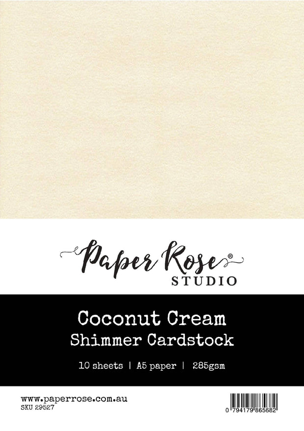 Coconut Cream Shimmer Cardstock A5 10pc 29527 - Paper Rose Studio