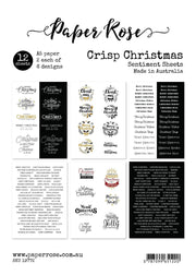 Crisp Christmas A5 12pc Sentiment Sheets 19772 - Paper Rose Studio