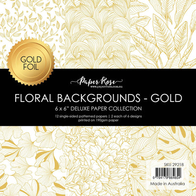 Floral Backgrounds - Gold Foil 6x6 Paper Collection 29218 - Paper Rose Studio